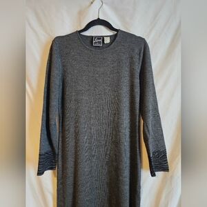 Gray Long Sleeve Knit Dress Med Vintage